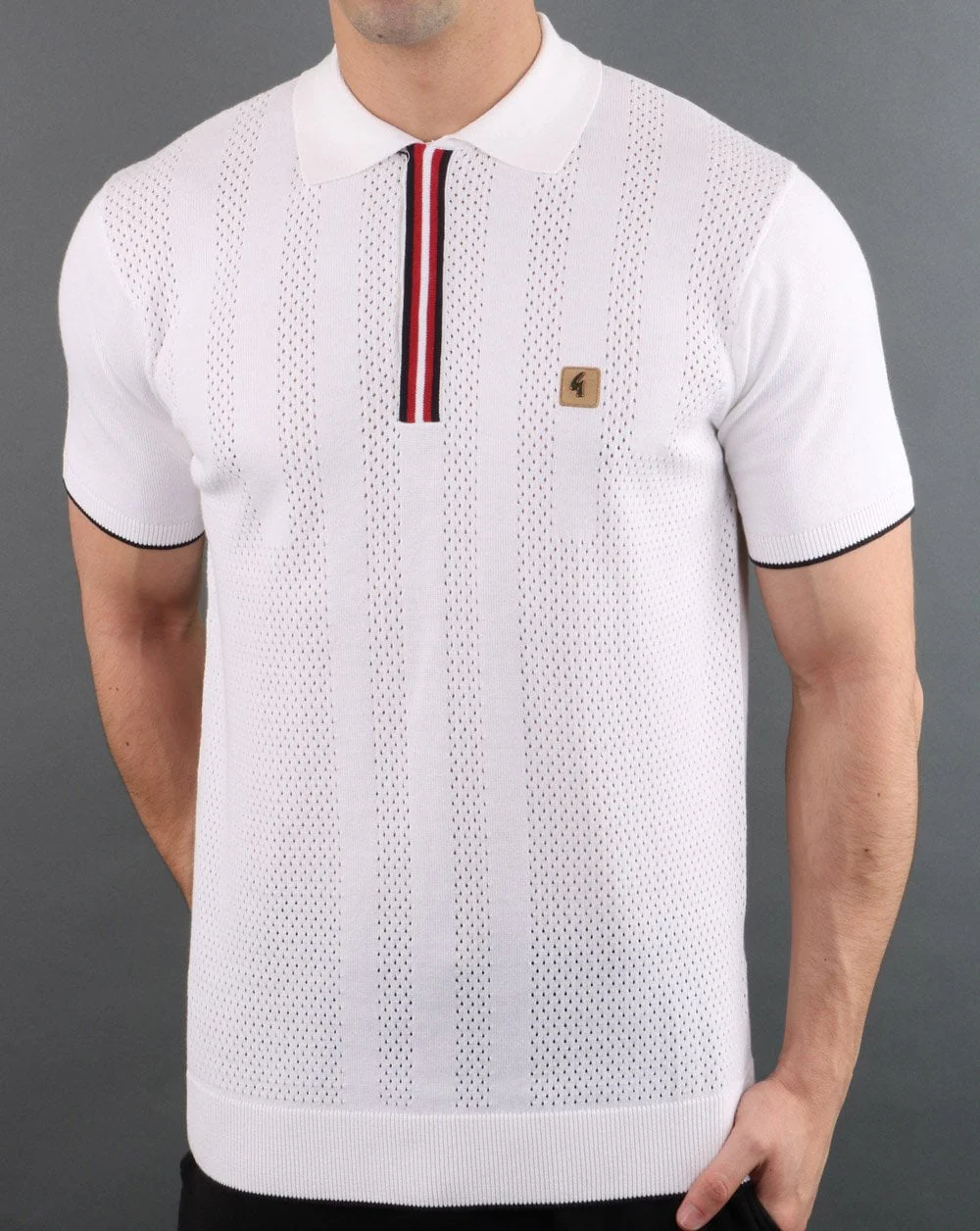 Gabicci Vintage Casino Polo Shirt White - Image 2