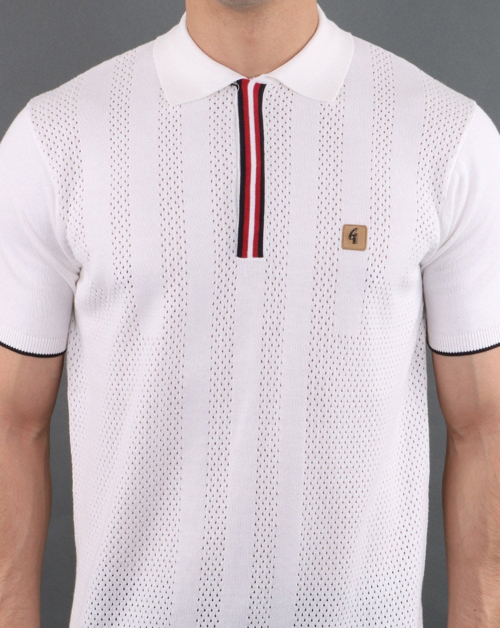 Gabicci Vintage Casino Polo Shirt White - Image 4