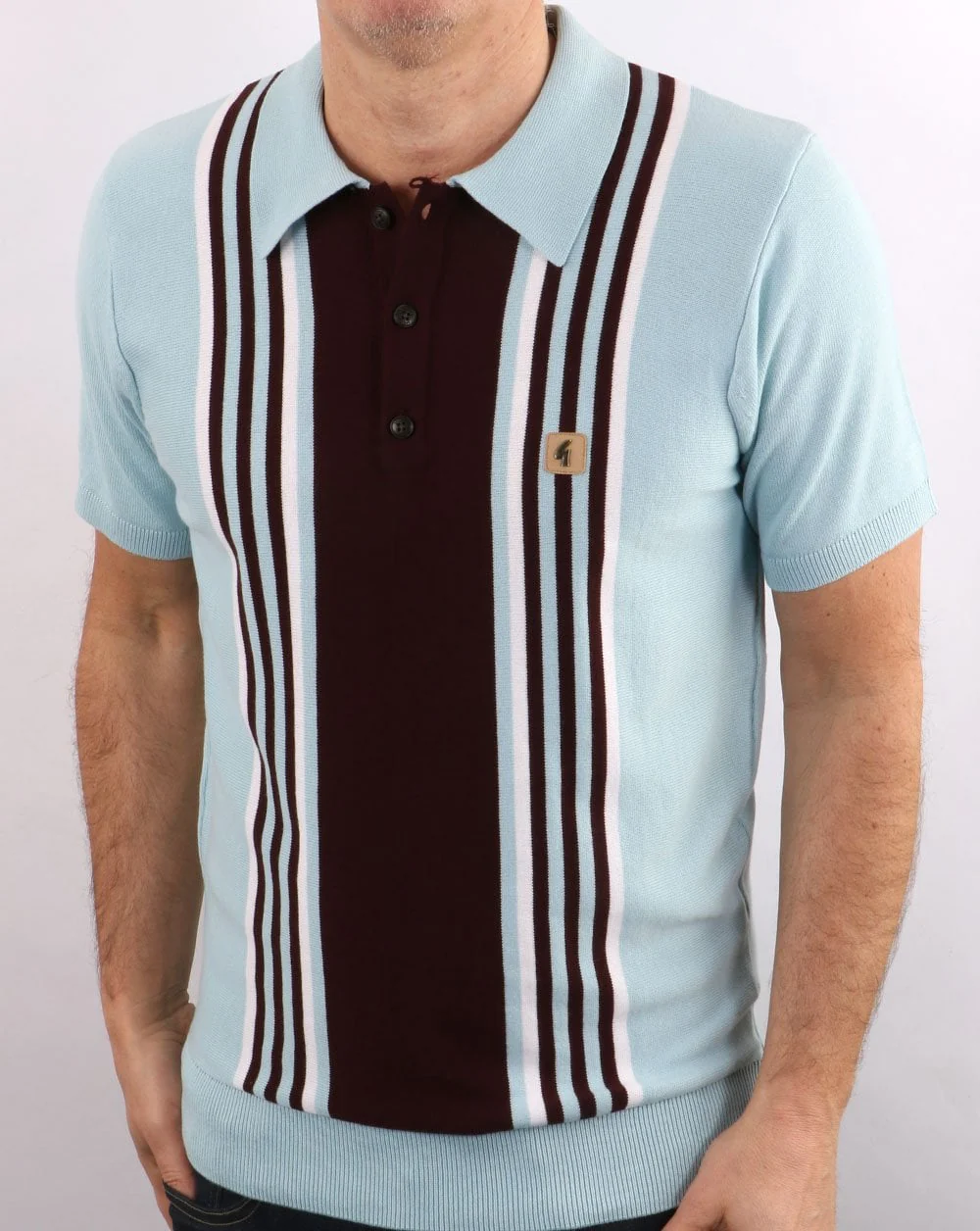 Gabicci Vintage Casuals Knit Sky Blue/White - Image 3