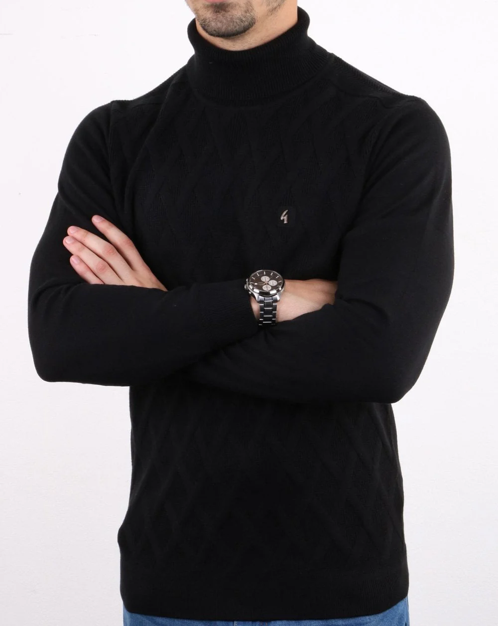 Gabicci Vintage Coaster Roll Neck Black - Image 3