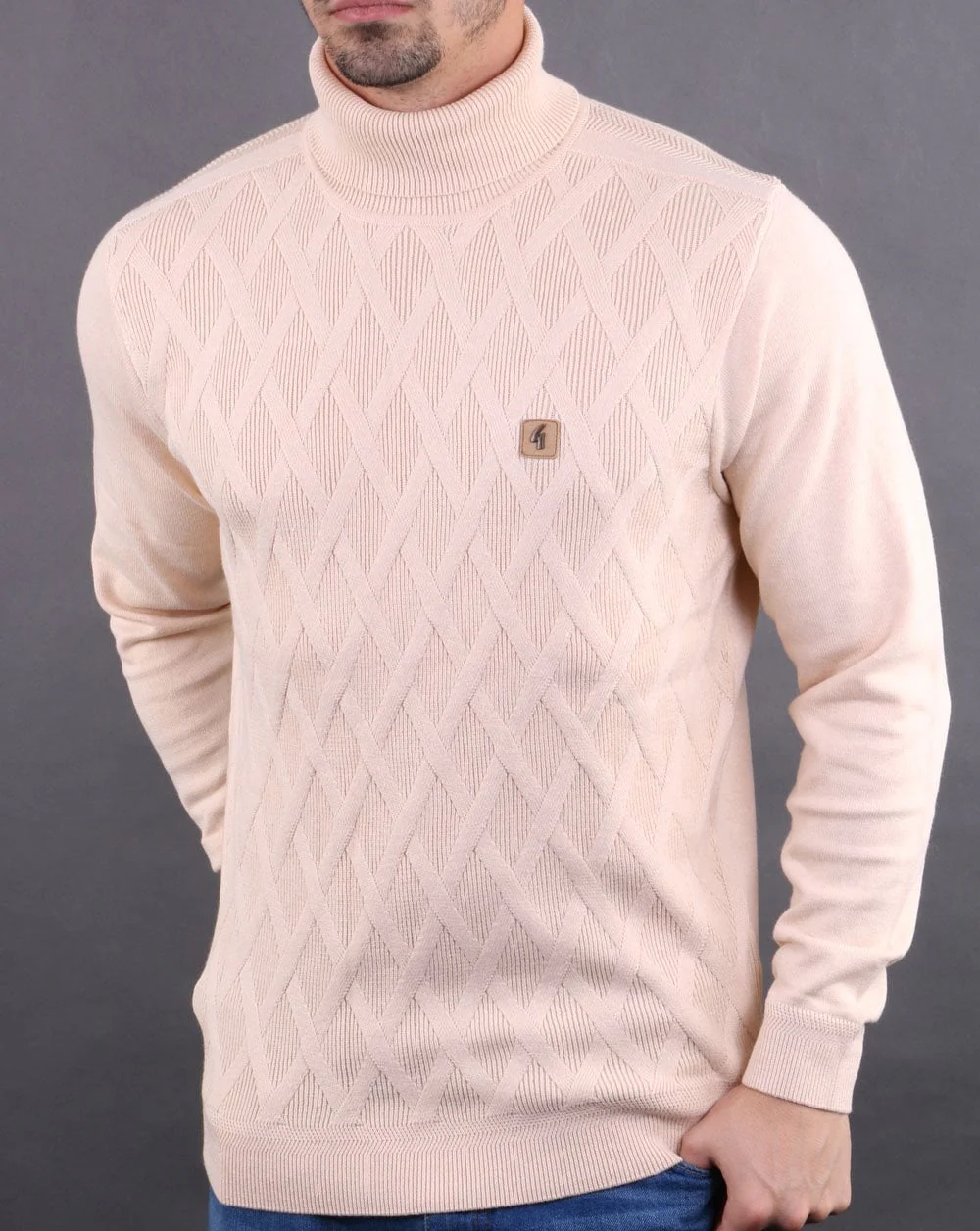 Gabicci Vintage Coaster Roll Neck Oat - Image 2