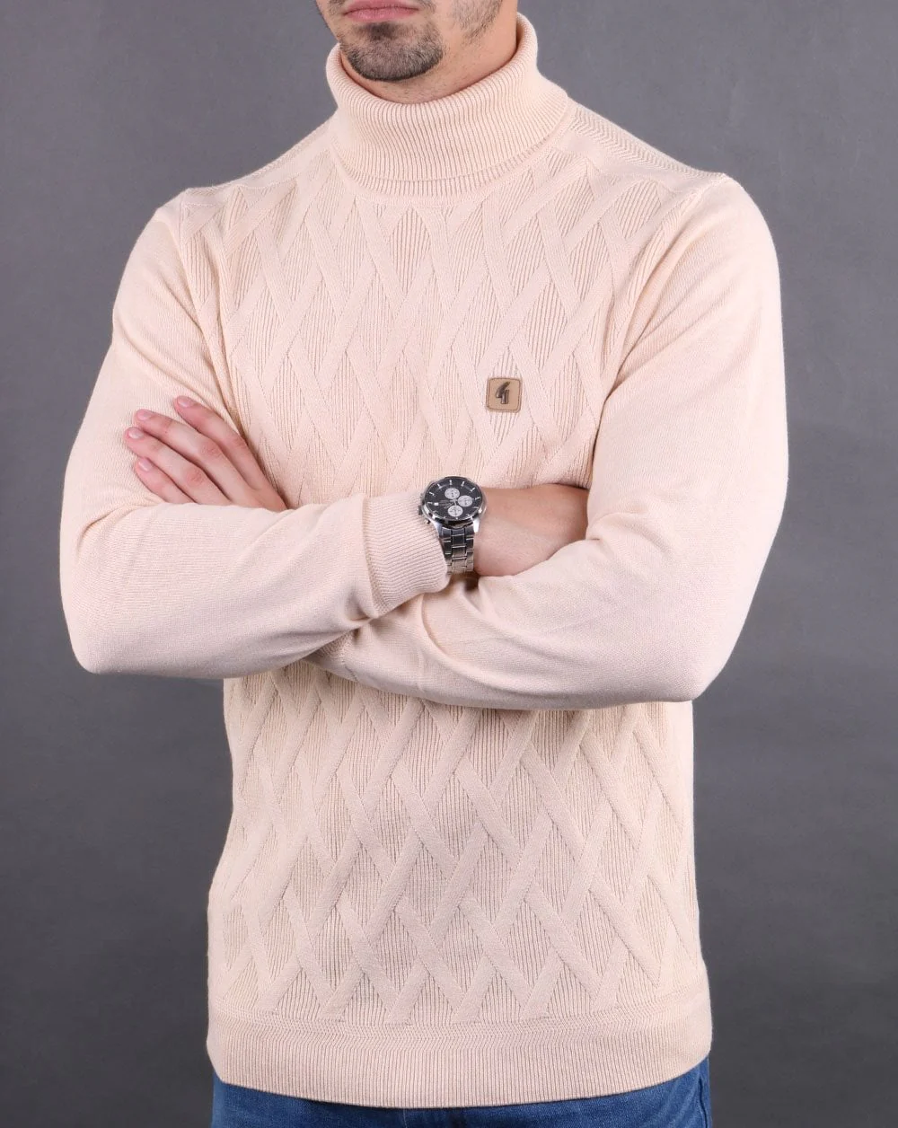 Gabicci Vintage Coaster Roll Neck Oat - Image 3