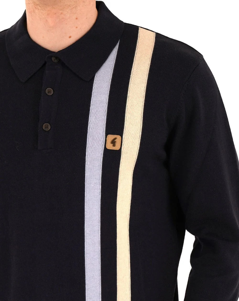 Gabicci Vintage Coltrane Stripe Knit Navy - Image 2