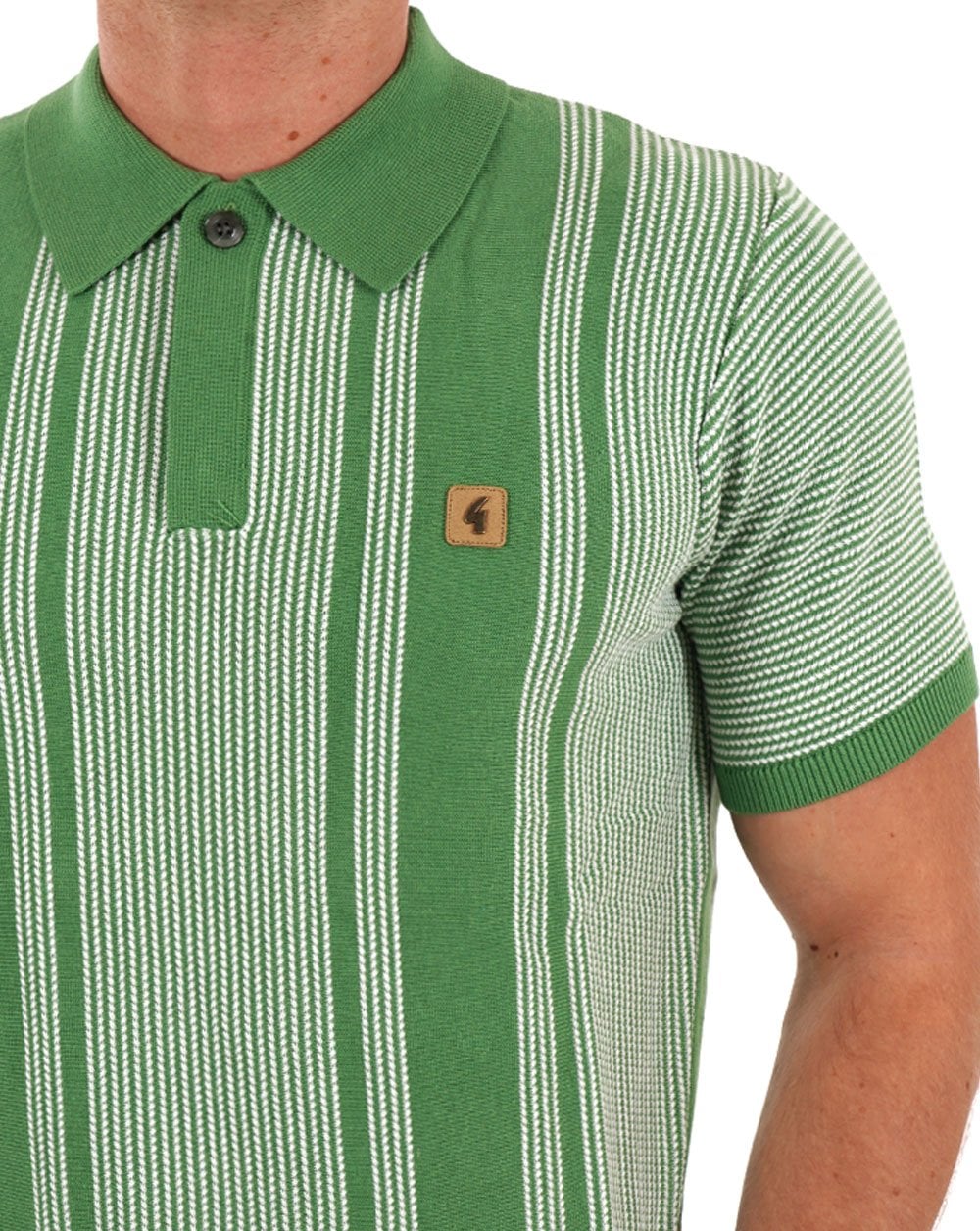Gabicci Vintage Dante Knitted Polo Verde - Image 3