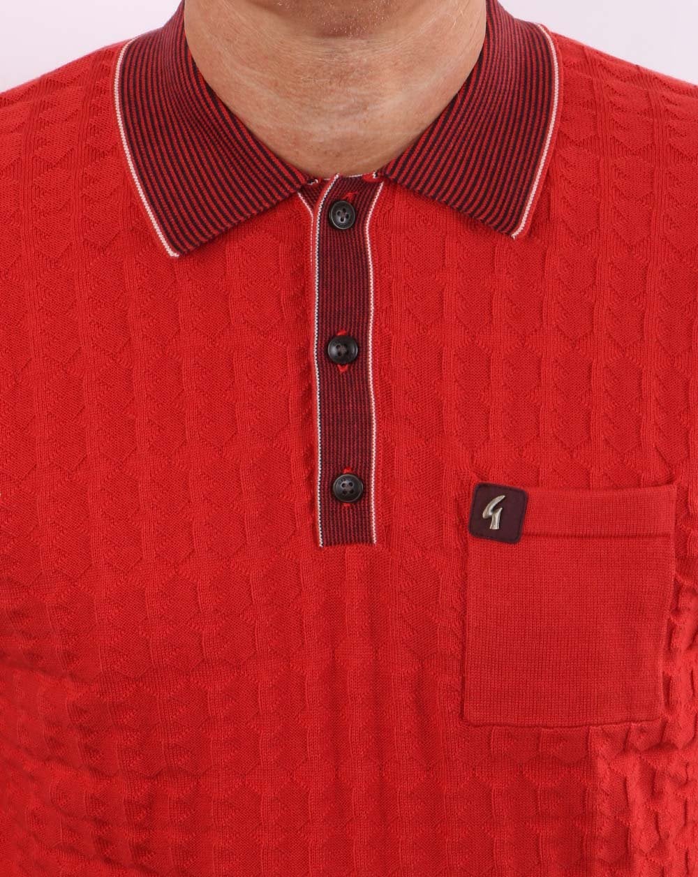 Gabicci Vintage Dean Polo Poppy Red - Image 2