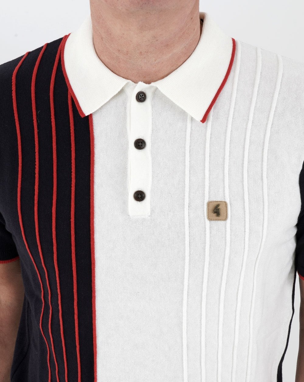 Gabicci Vintage Depp Knit Polo Navy - Image 2