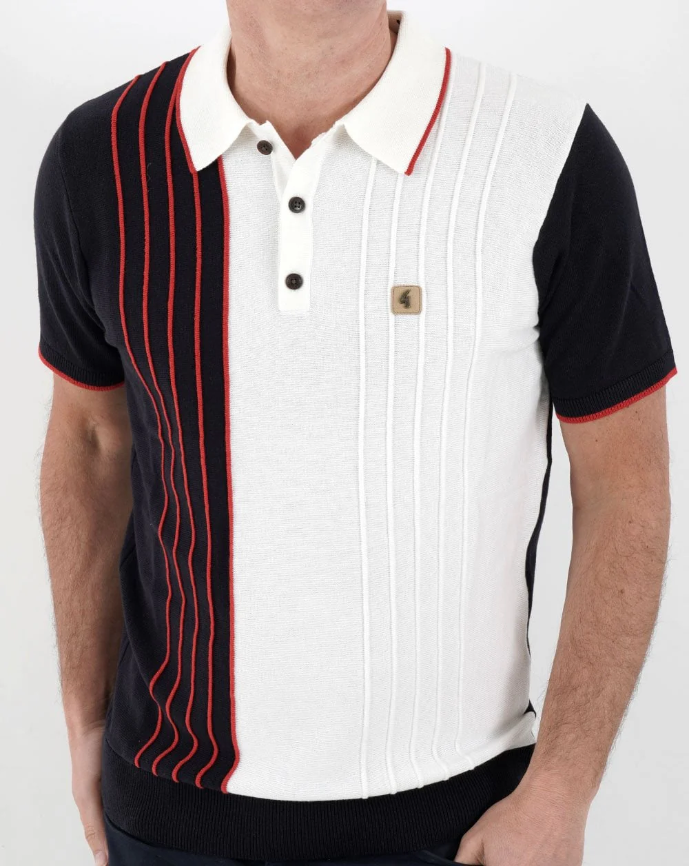 Gabicci Vintage Depp Knit Polo Navy - Image 4