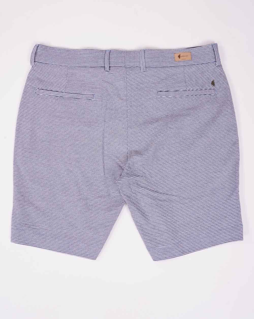 Gabicci Vintage Dogtooth Check Shorts Marina Blue - Image 3