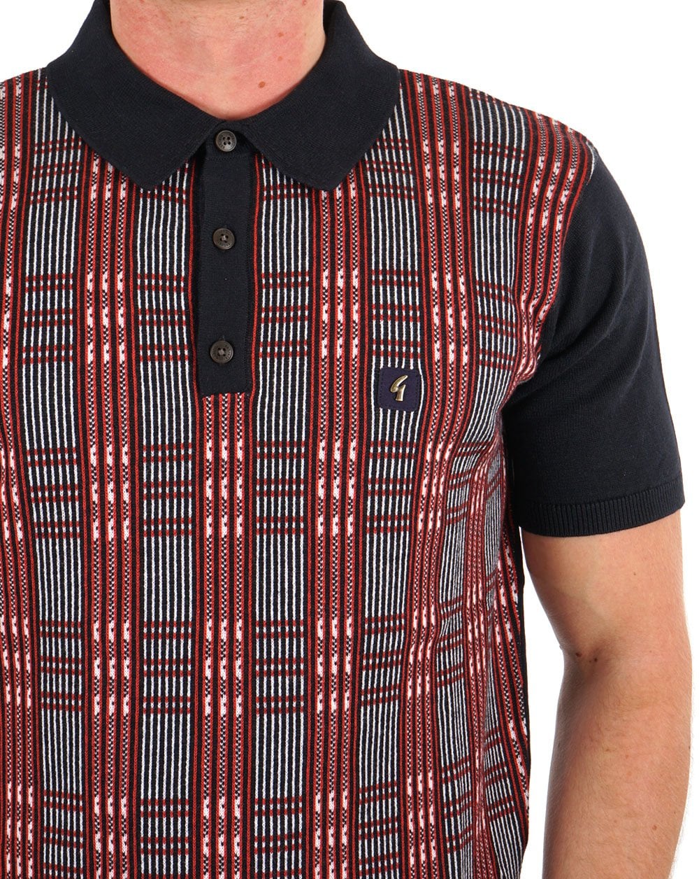 Gabicci Vintage Enrico Knitted Polo Navy - Image 2
