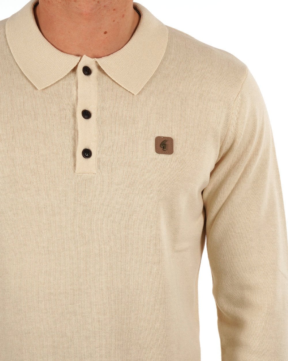 Gabicci Vintage Francesco Knitted Polo Cream - Image 2