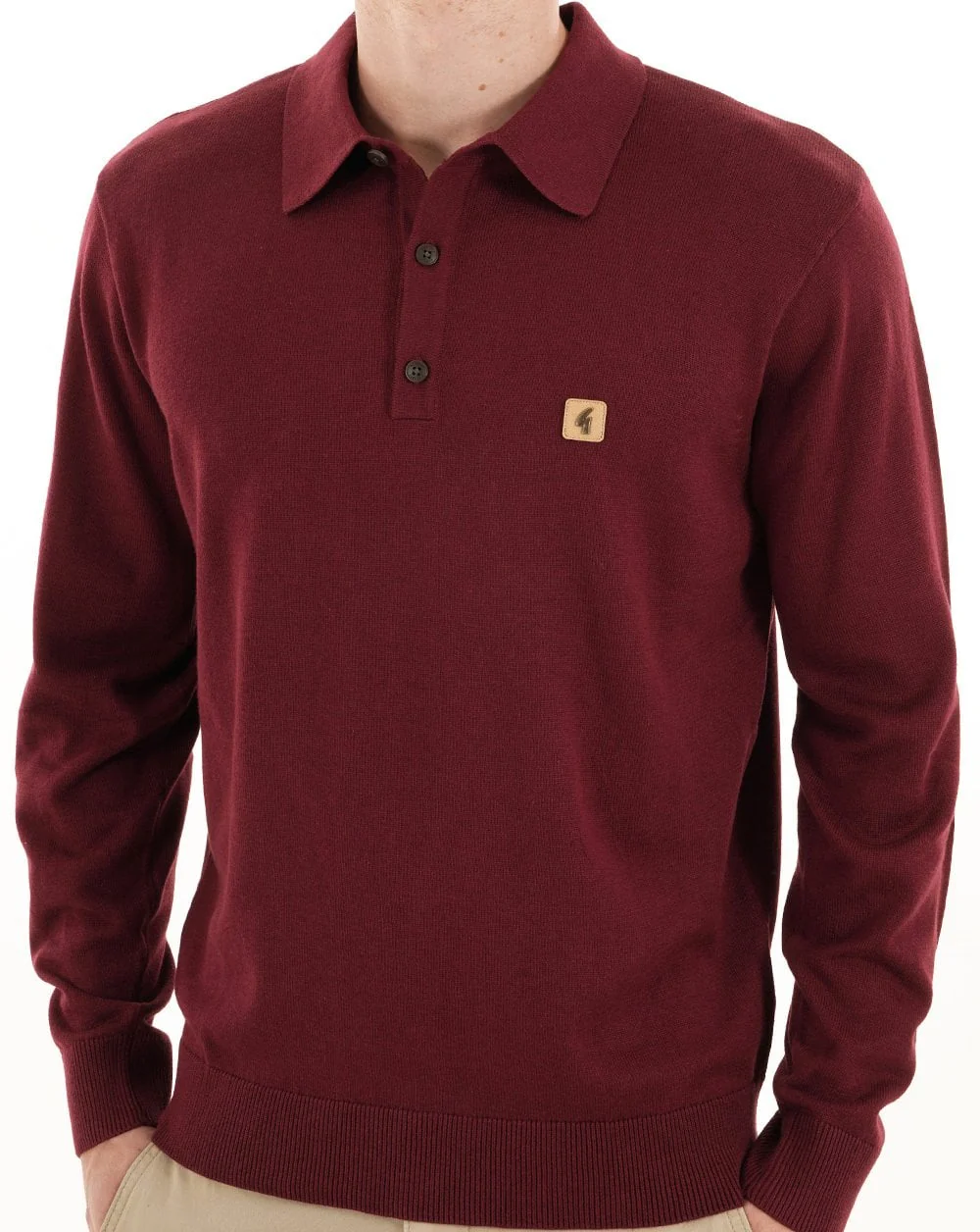 Gabicci Vintage Francesco Knitted Polo Mulberry - Image 3