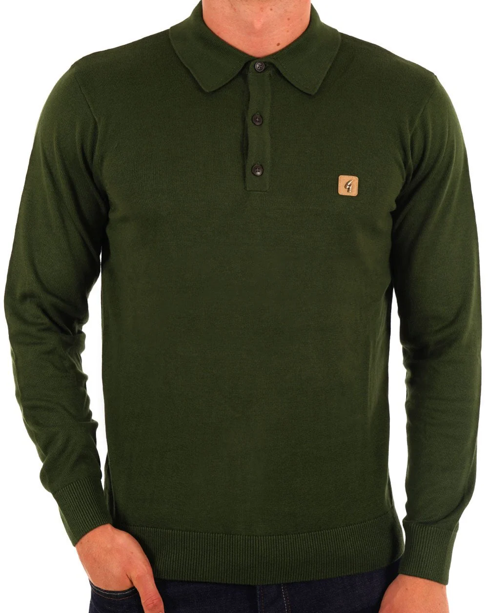 Gabicci Vintage Francesco LS Knitted Polo Forest