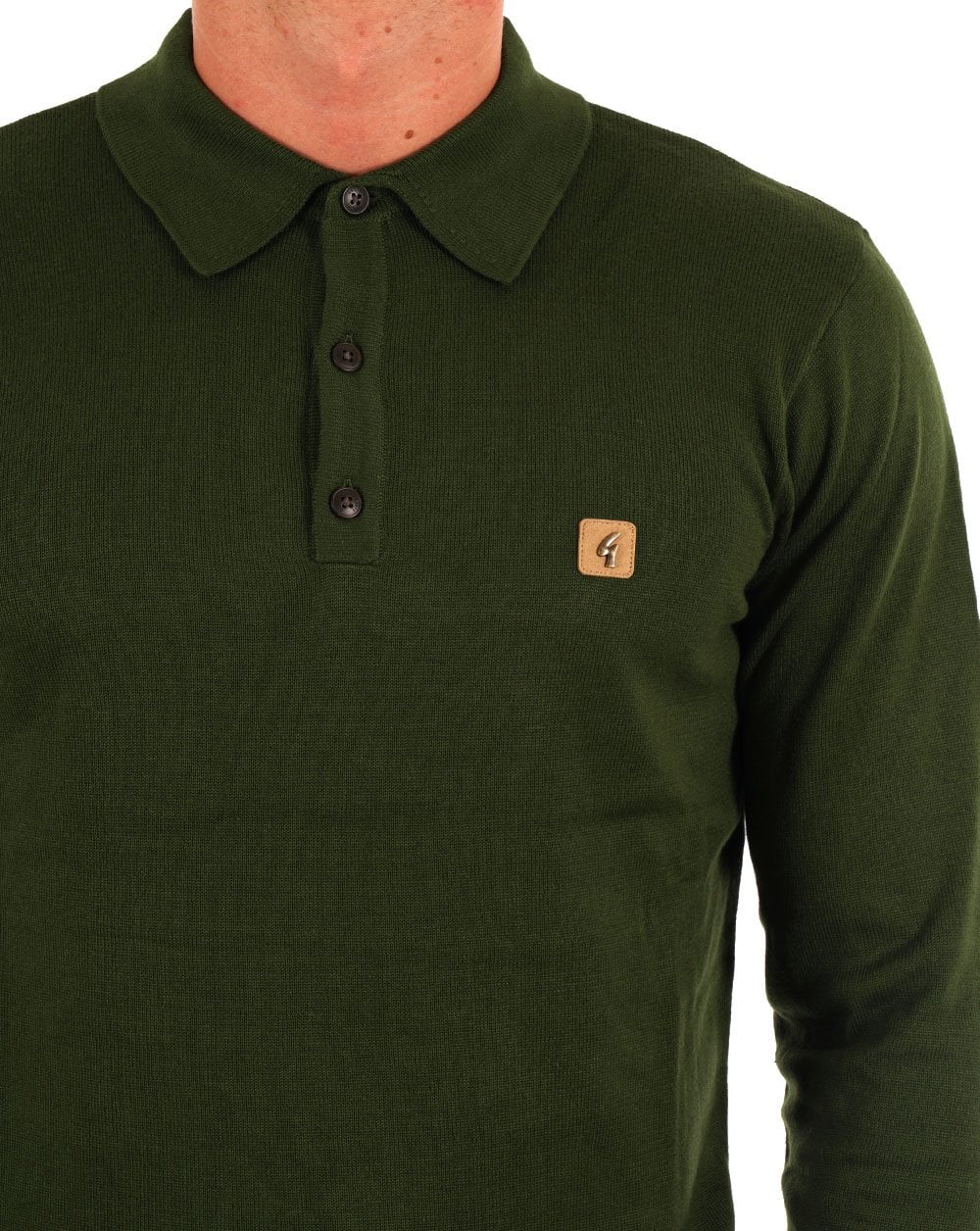 Gabicci Vintage Francesco LS Knitted Polo Forest - Image 2