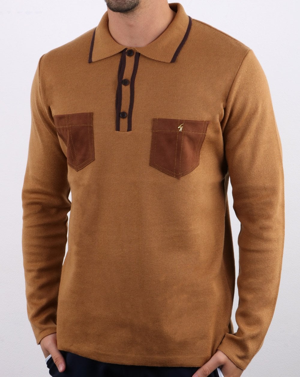 Gabicci Vintage Hatchet Polo Shirt Toffee