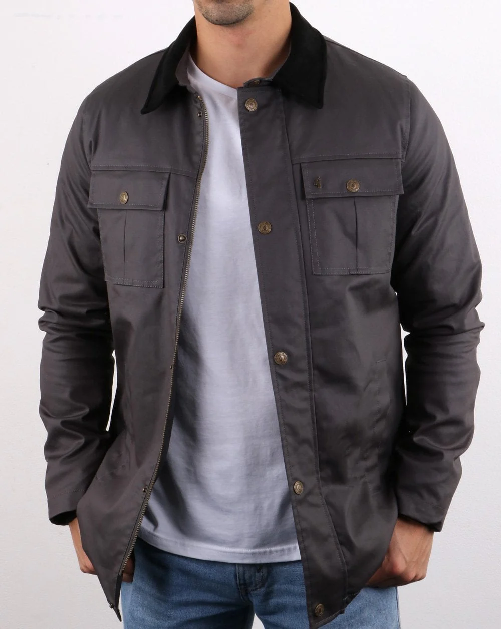 Gabicci Vintage Hunter Jacket Charcoal - Image 3