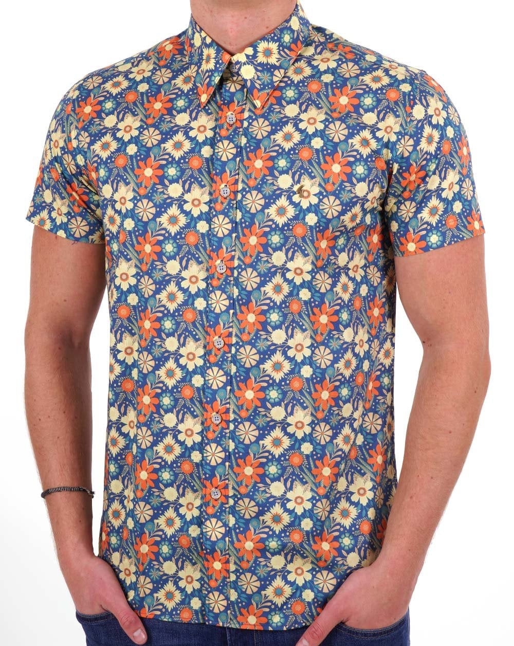Gabicci Vintage Irons Floral Print SS Shirt Insignia - Image 3