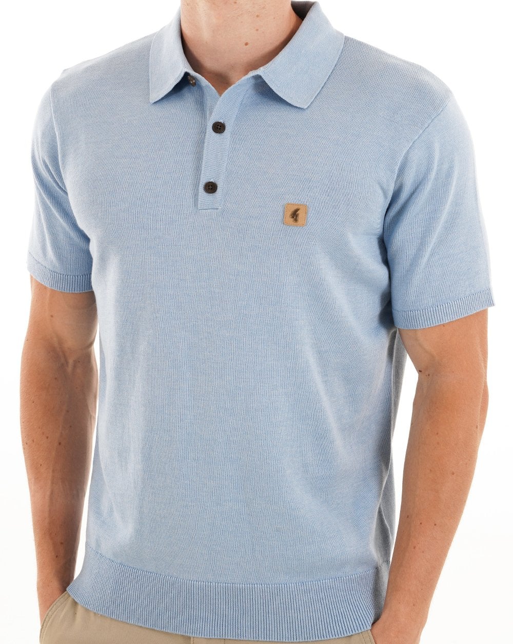 Gabicci Vintage Jackson Knit Polo Sky Ice - Image 2