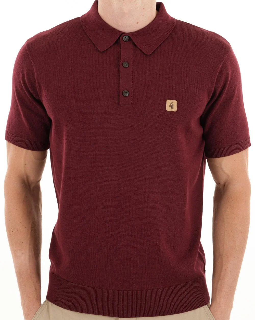 Gabicci Vintage Jackson Knit Polo Mulberry - Image 2