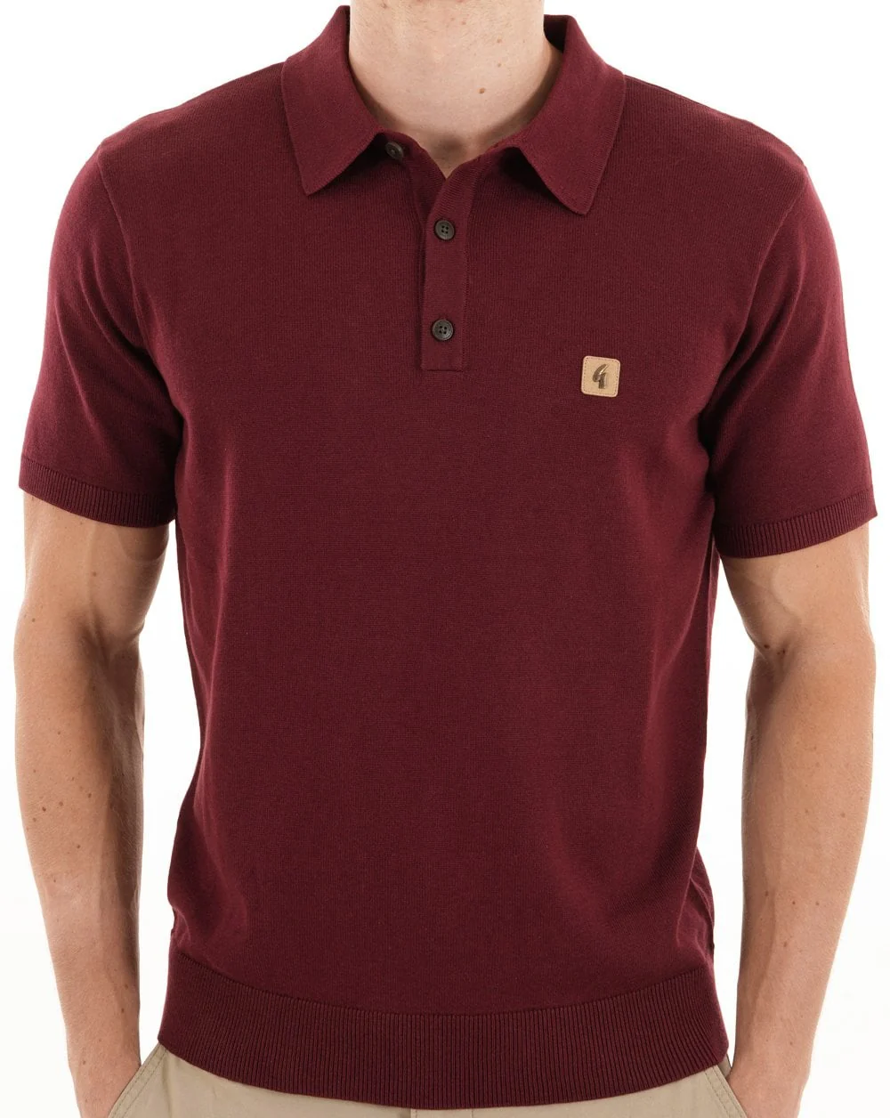 Gabicci Vintage Jackson Knit Polo Mulberry - Image 3