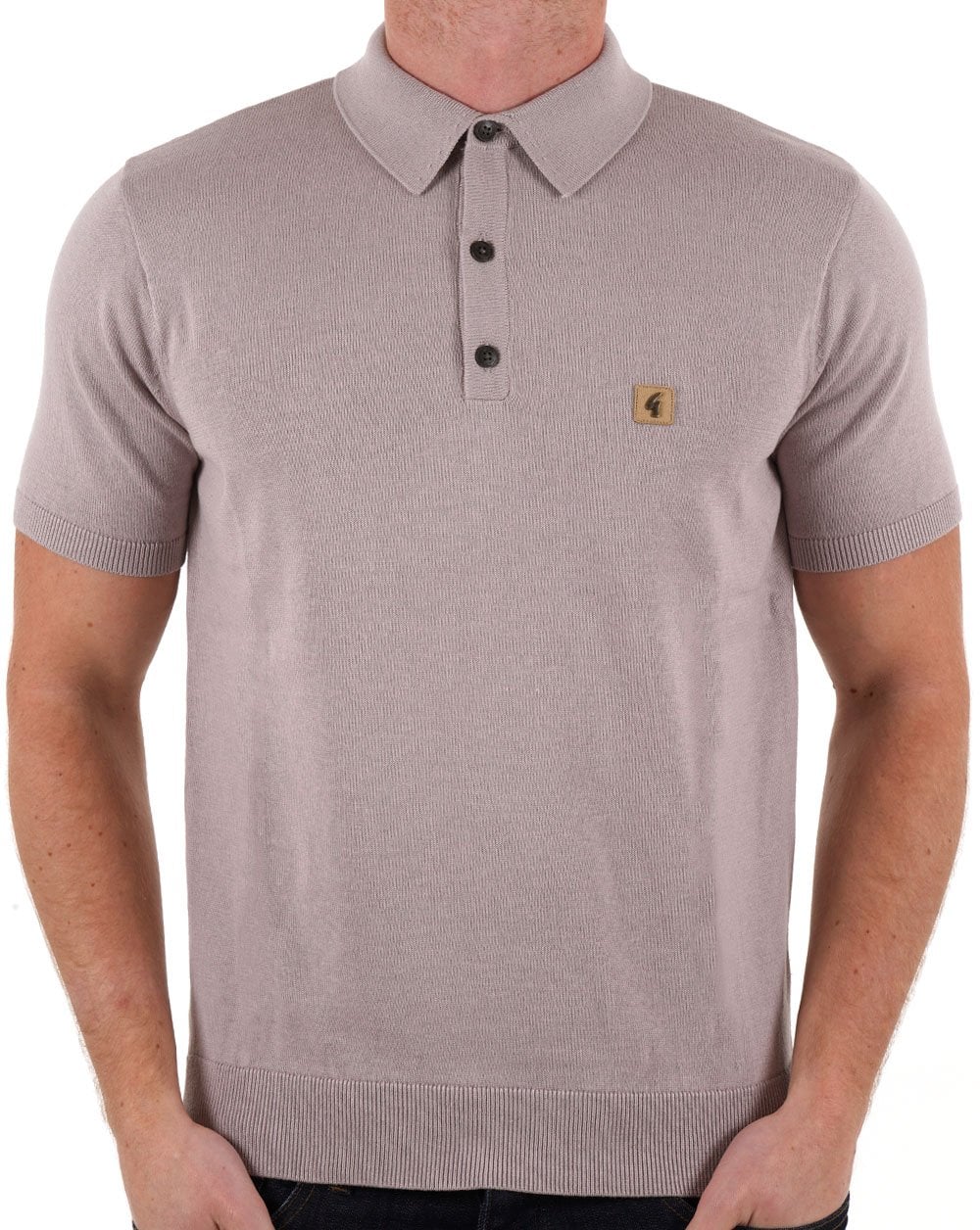 Gabicci Vintage Jackson Knit Polo Mushroom