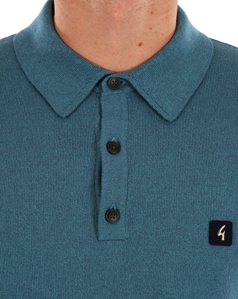 Gabicci Vintage Jackson Knit Polo Teal - Image 2