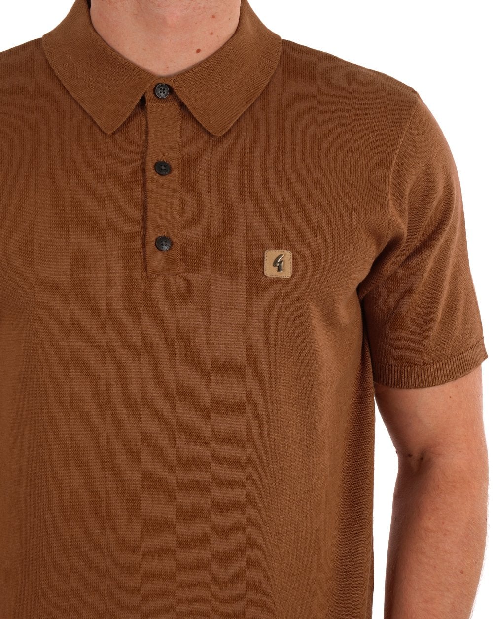 Gabicci Vintage Jackson Knit Polo Walnut - Image 2