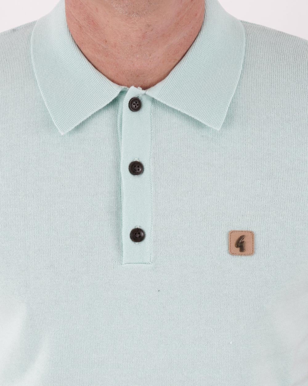 Gabicci Vintage Jackson Knitted Polo Fresh Mint - Image 2