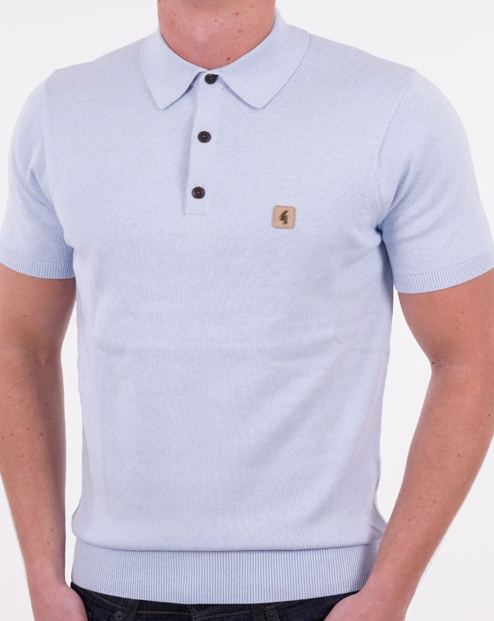 Gabicci Vintage Jackson Knitted Polo Sky