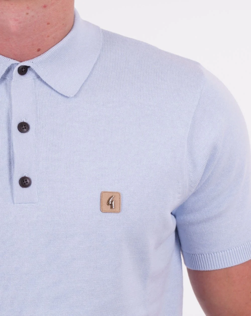 Gabicci Vintage Jackson Knitted Polo Sky - Image 2