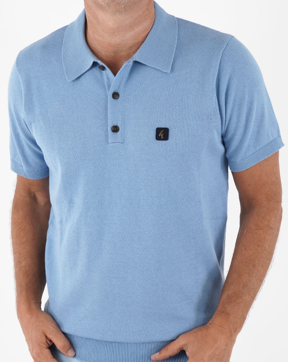 Gabicci Vintage Jackson Knitted Polo Sky