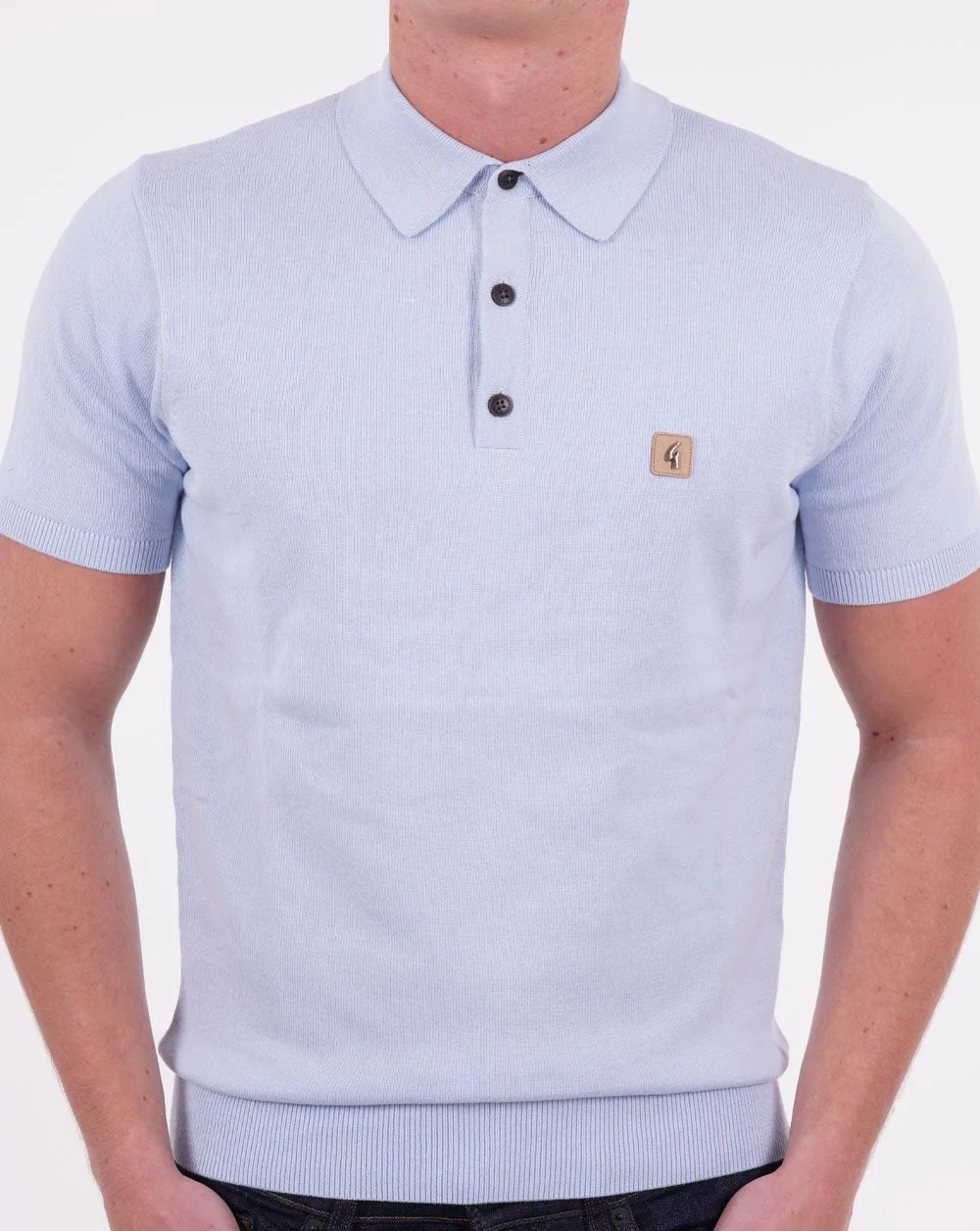 Gabicci Vintage Jackson Knitted Polo Sky - Image 3