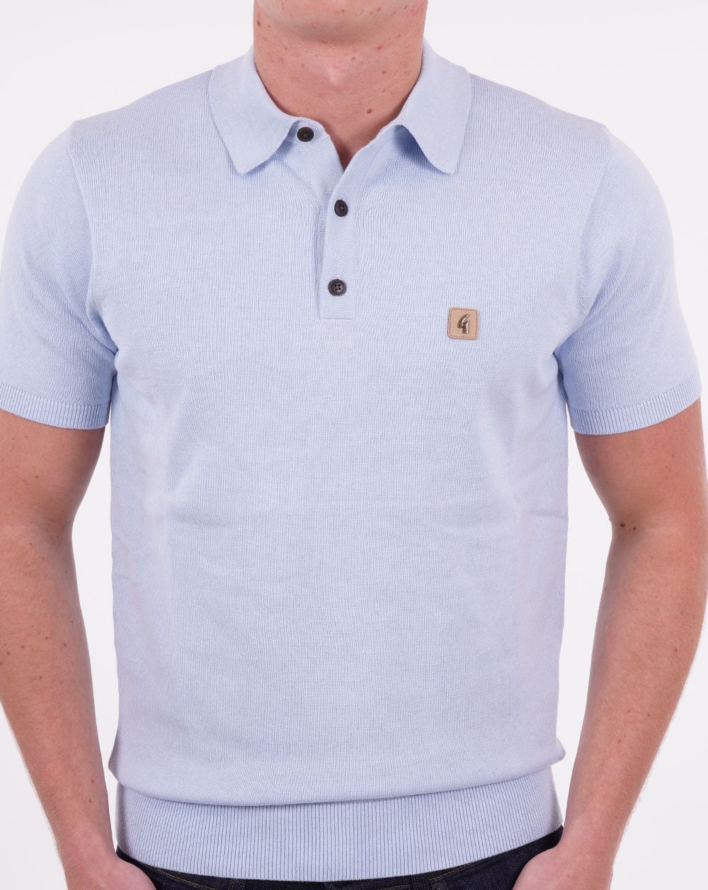 Gabicci Vintage Jackson Knitted Polo Sky - Image 4