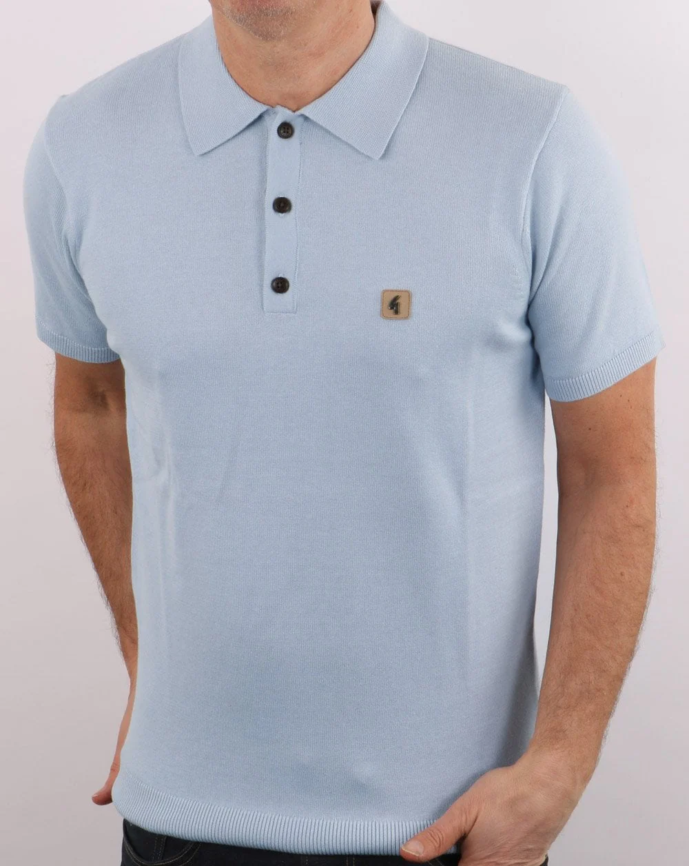 Gabicci Vintage Jackson Polo Ice Blue - Image 3