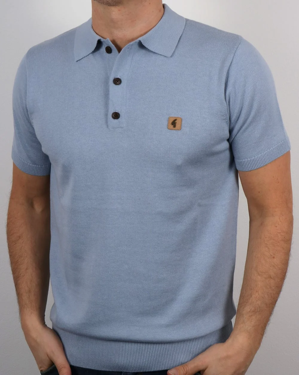 Gabicci Vintage Jackson Polo Shirt Light Blue - Image 3