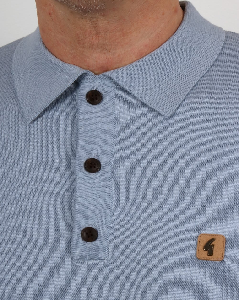 Gabicci Vintage Jackson Polo Shirt Light Blue - Image 4