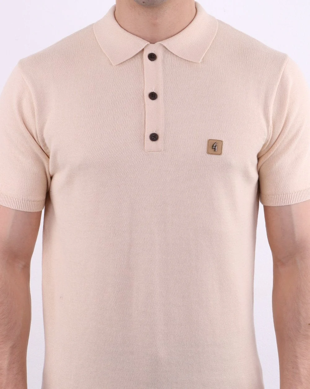 Gabicci Vintage Jackson Polo Shirt Oat - Image 4