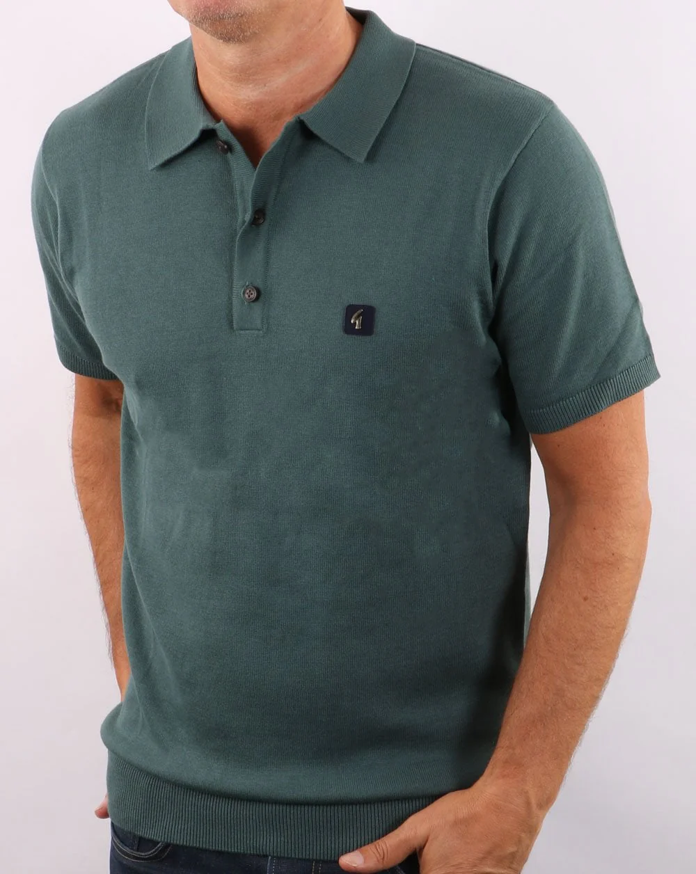 Gabicci Vintage Jackson Polo Teal Green - Image 3