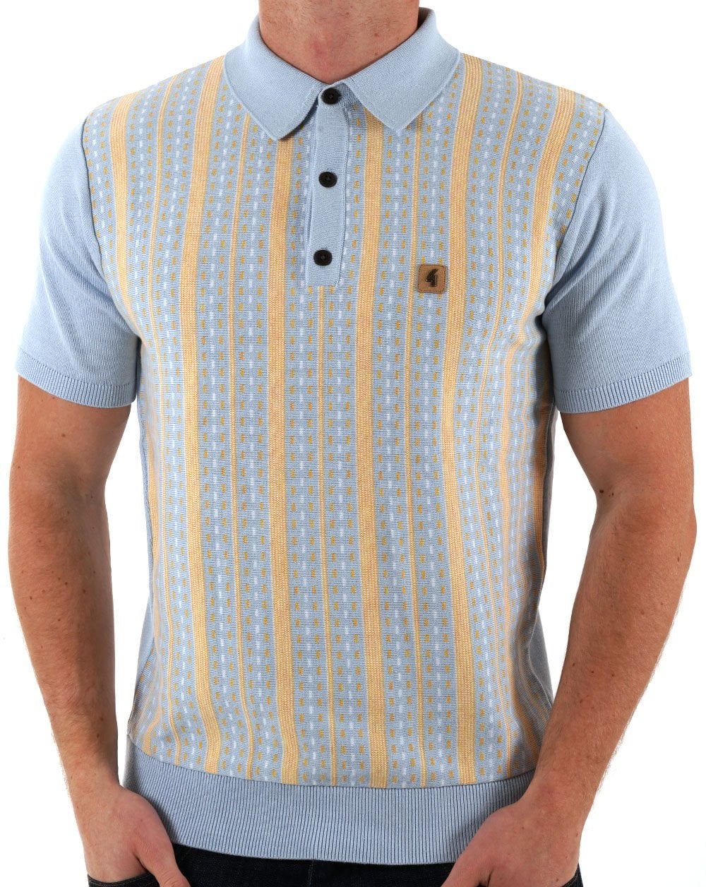 Gabicci Vintage Johnny Knitted Polo Azure