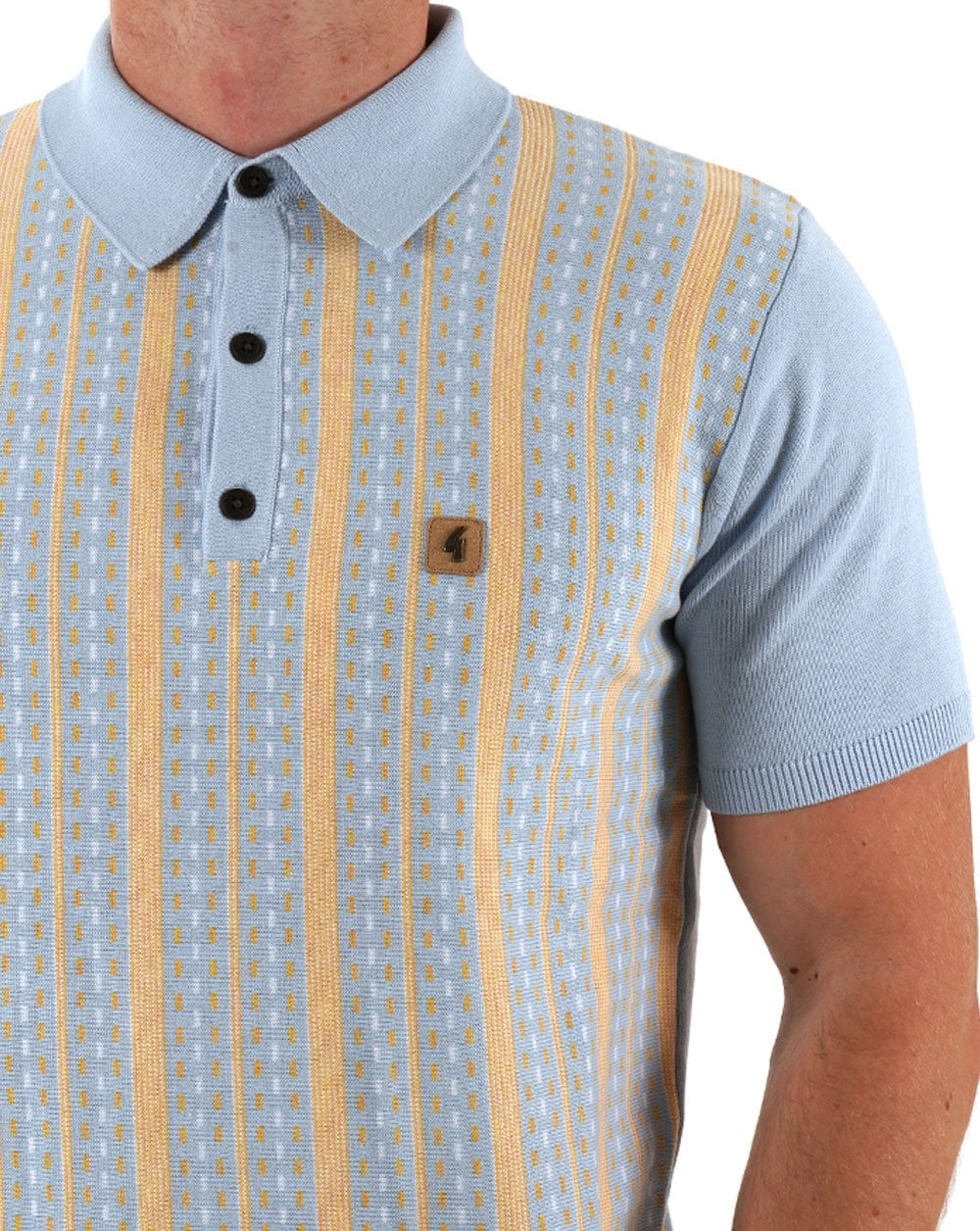 Gabicci Vintage Johnny Knitted Polo Azure - Image 2