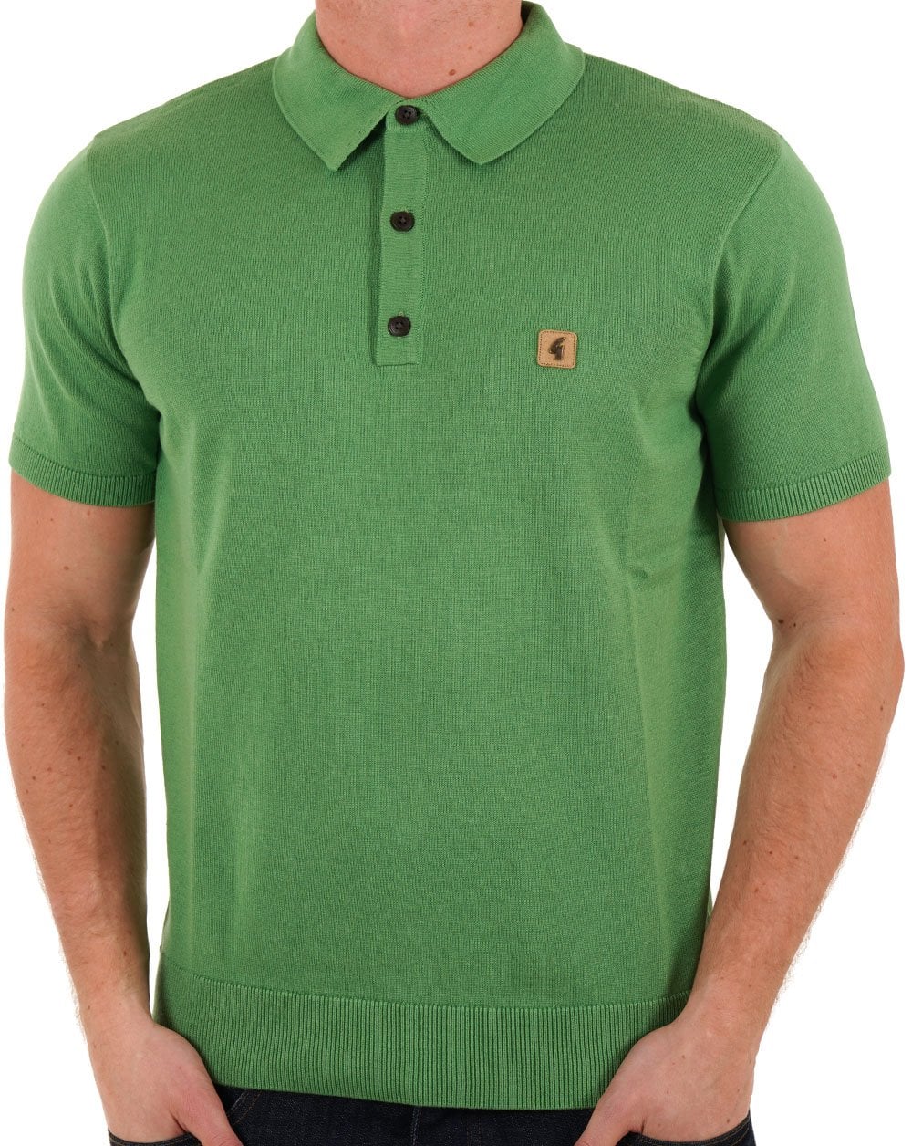 Gabicci Vintage Knit Polo Fresh Green - Image 2