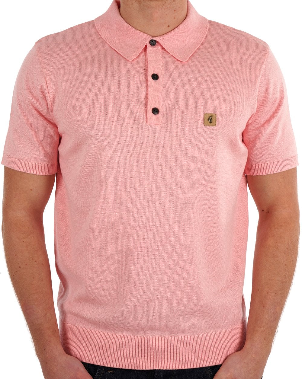 Gabicci Vintage Knitted Polo Pink