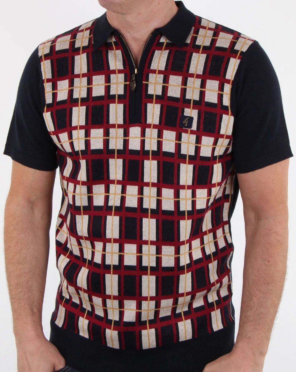Gabicci Vintage Krypton Knitted Polo Shirt Navy