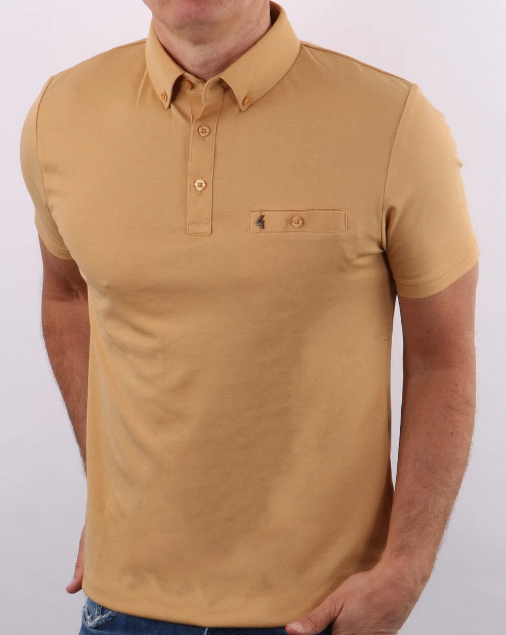 Gabicci Vintage Ladro Polo Shirt Sand - Image 2