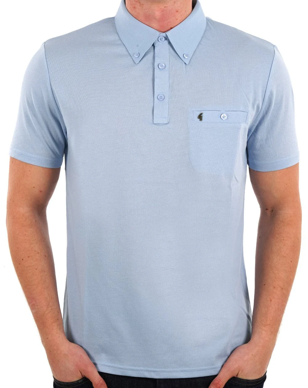 Gabicci Vintage Ladro Polo Shirt Sky Blue - Image 3