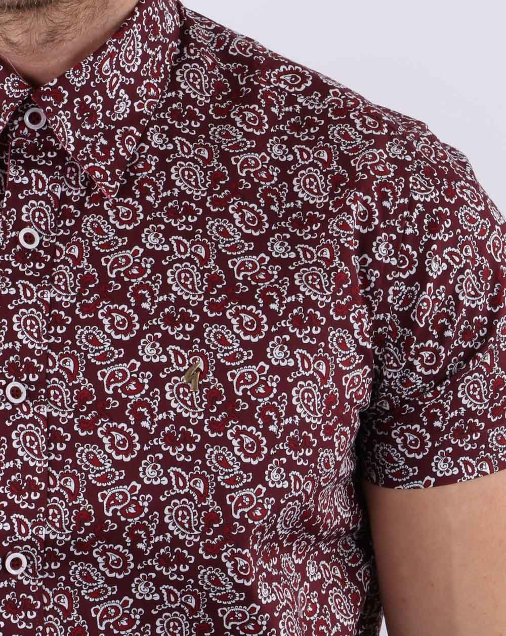 Gabicci Vintage Lancaster Shirt Oxblood - Image 2