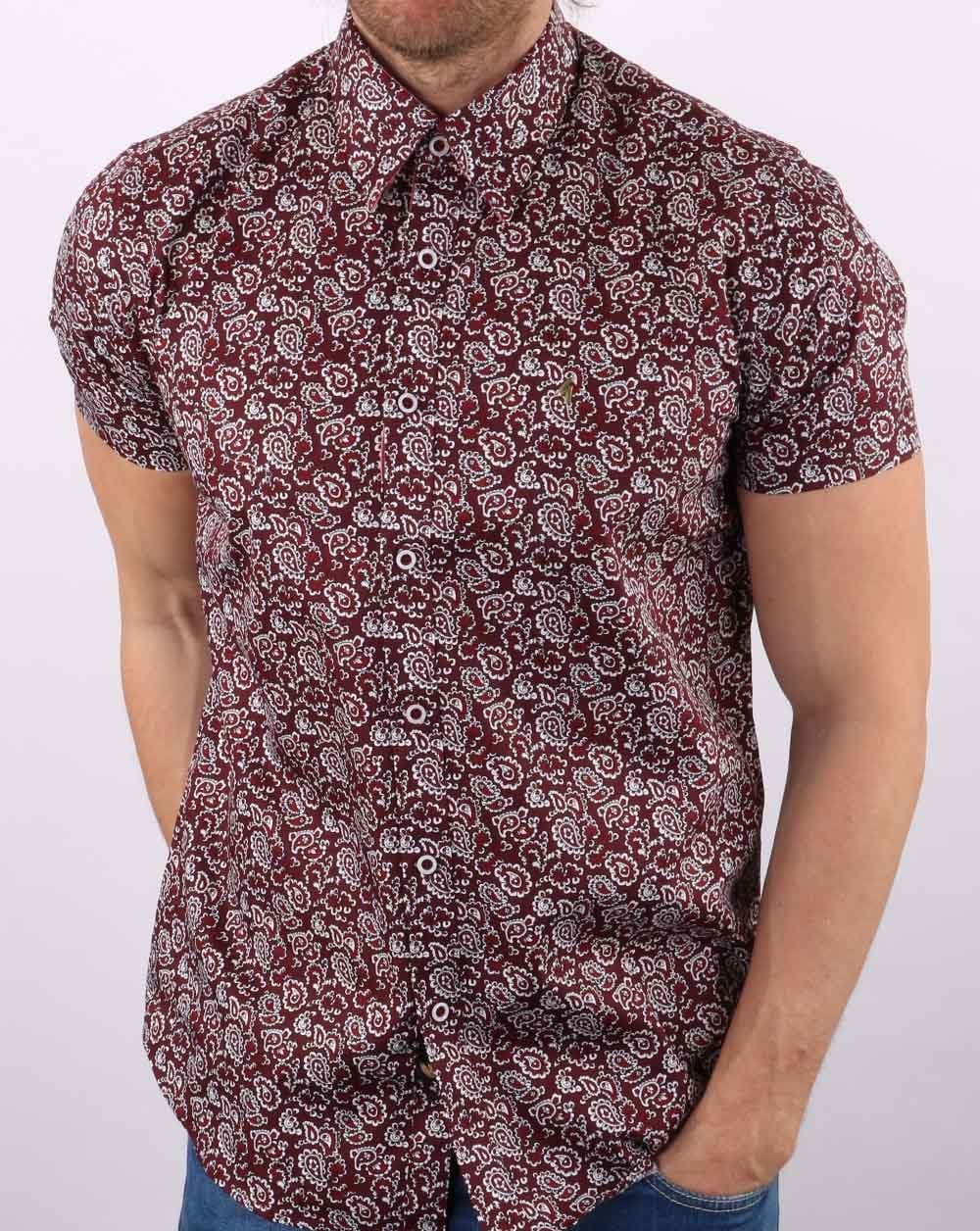 Gabicci Vintage Lancaster Shirt Oxblood - Image 3