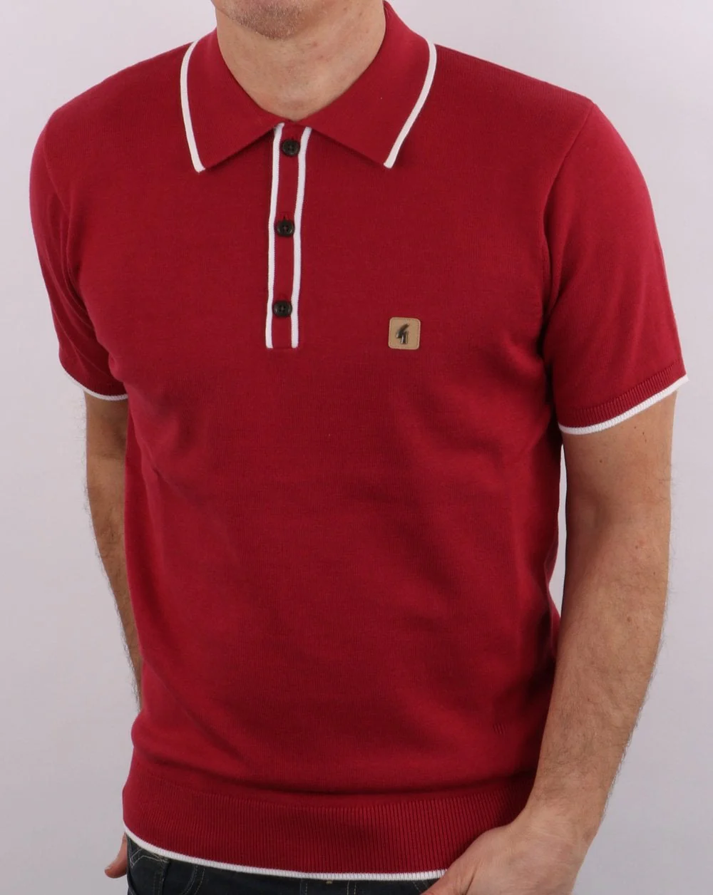 Gabicci Vintage Lineker Polo Berry Red