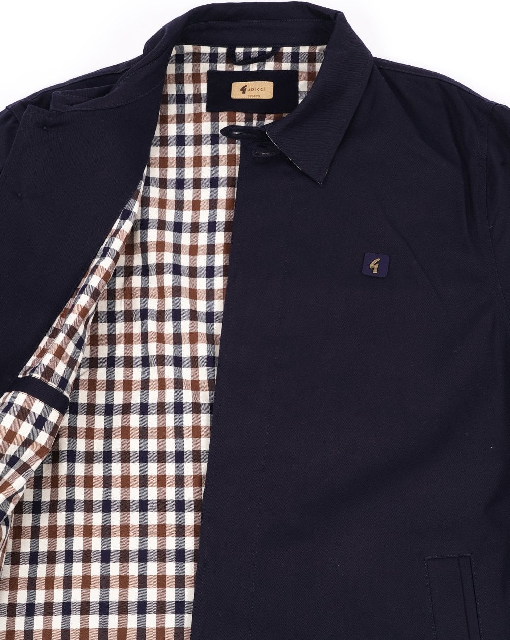 Gabicci Vintage Mac Navy Check collar - Image 4