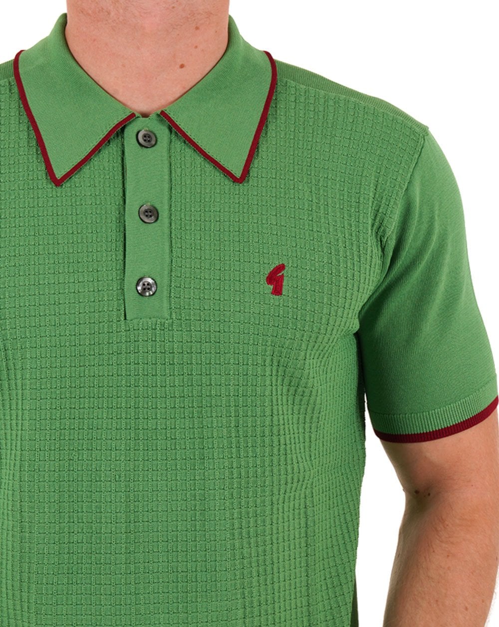 Gabicci Vintage Malcolm Knitted Polo Verde - Image 2
