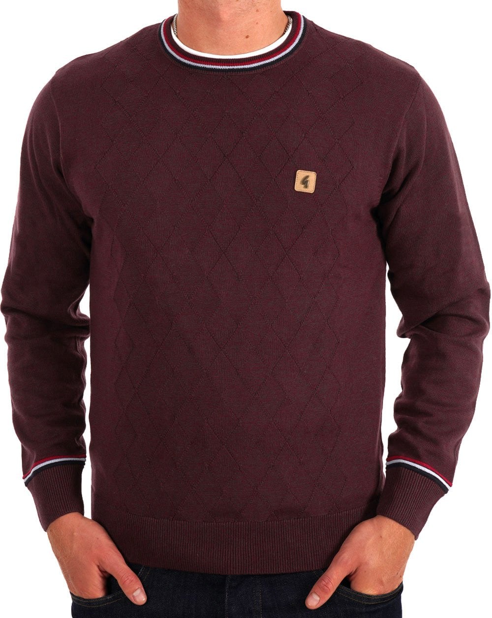 Gabicci Vintage Marlon Knitted Jumper Berry